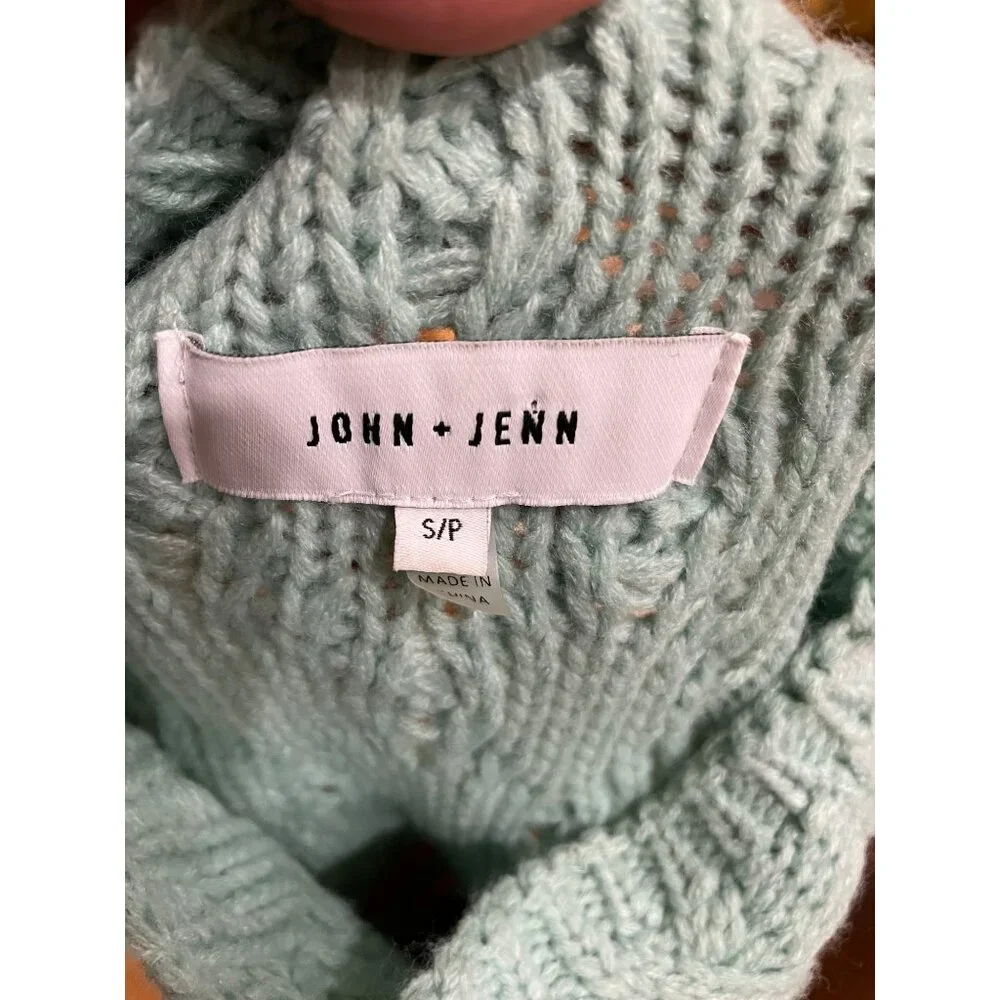 John + Jenn Ladies Mint Striped Sweater Size S